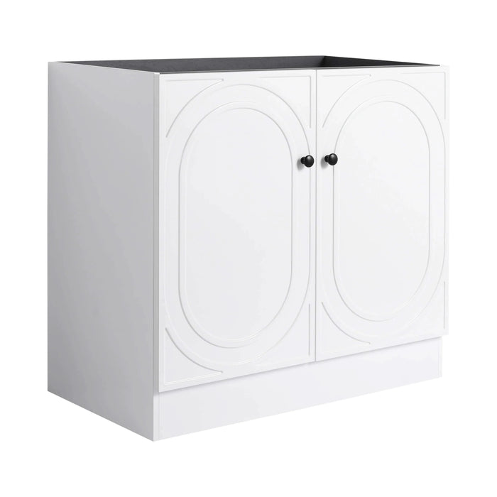 Modern 36' Freestanding Bathroom Vanity with Soft-Close Cabinet Doors in White Plywood, Excluding Sink Default -DTYStore