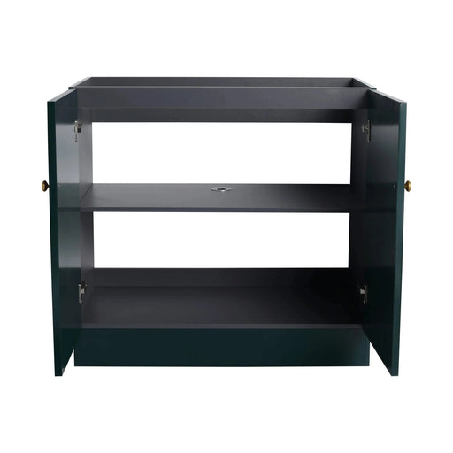 Modern 36 Inch Freestanding Bathroom Vanity with 2 Soft-Close Cabinet Doors in Dark Green Plywood -Excluding Sink Default -DTYStore