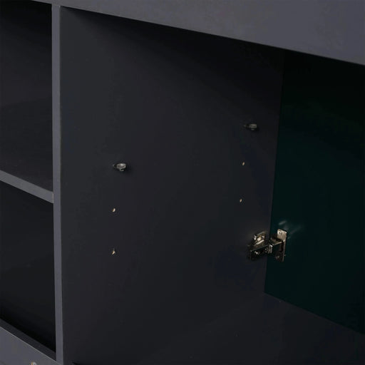 Modern 48' Freestanding Bathroom Vanity with White Resin Sink & 3 Soft-Close Cabinet Doors in Dark Green Plywood Default -DTYStore