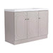 Modern 48' Freestanding Bathroom Vanity with White Resin Sink & Soft-Close Cabinet Doors in Khaki Plywood Default -DTYStore