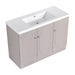 Modern 48' Freestanding Bathroom Vanity with White Resin Sink & Soft-Close Cabinet Doors in Khaki Plywood Default -DTYStore