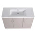 Modern 48' Freestanding Bathroom Vanity with White Resin Sink & Soft-Close Cabinet Doors in Khaki Plywood Default -DTYStore