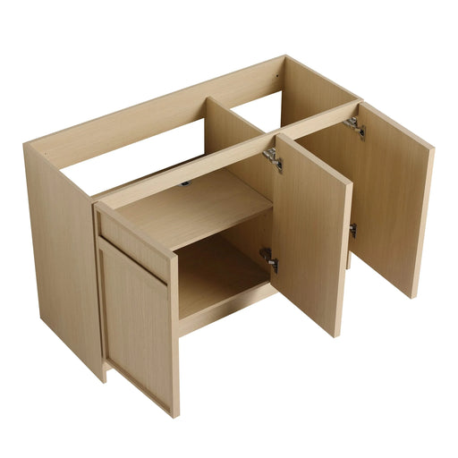 Modern 48' Freestanding Bathroom Vanity with White Resin Sink & Soft-Close Cabinet Doors in Oak Finish Default -DTYStore