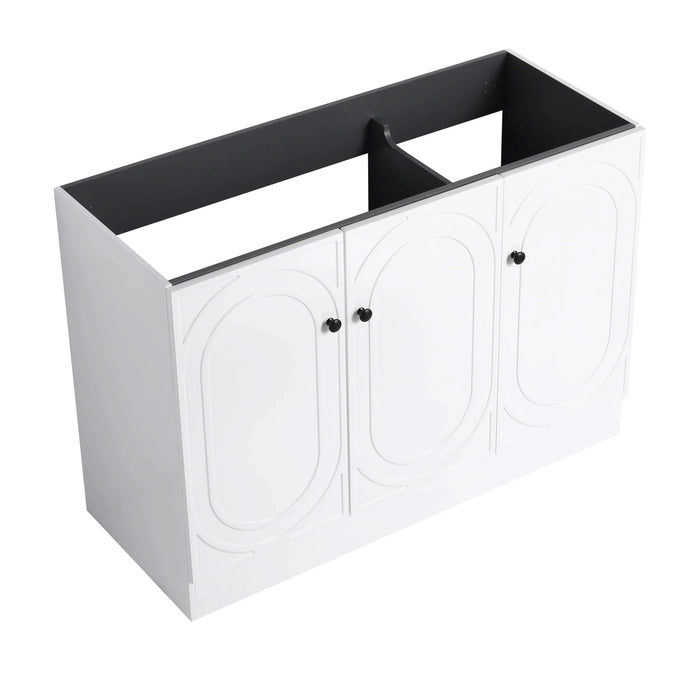 Modern 48 Inch Freestanding Bathroom Vanity with Soft-Close Cabinet Doors in White Plywood,Excluding Sink Default -DTYStore