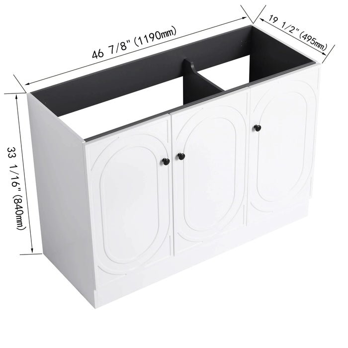 Modern 48 Inch Freestanding Bathroom Vanity with Soft-Close Cabinet Doors in White Plywood,Excluding Sink Default -DTYStore