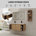 Modern 48' Wall-Mounted Bathroom Vanity with Double Resin Sink and Storage Rack, Soft Close Doors, Imitative Oak Finish Default -DTYStore