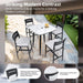 Modern 5-Piece Outdoor Bar Set, 35.4 Inch Sintered Stone Table with Greek White Marble-Inspired Top & 4 Aluminum Bar Stools, Ember Black, Sunbrella Cushions, Weather-Resistant Default -DTYStore