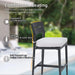 Modern 5-Piece Outdoor Bar Set, 35.4 Inch Sintered Stone Table with Greek White Marble-Inspired Top & 4 Aluminum Bar Stools, Ember Black, Sunbrella Cushions, Weather-Resistant Default -DTYStore