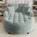 Modern 55' Chaise Lounge Sofa Bed with Tufted Seat & Detachable Pillows in Misty Green Chenille Default -DTYStore