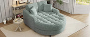 Modern 55' Chaise Lounge Sofa Bed with Tufted Seat & Detachable Pillows in Misty Green Chenille Default -DTYStore