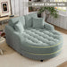Modern 55' Chaise Lounge Sofa Bed with Tufted Seat & Detachable Pillows in Misty Green Chenille Default -DTYStore