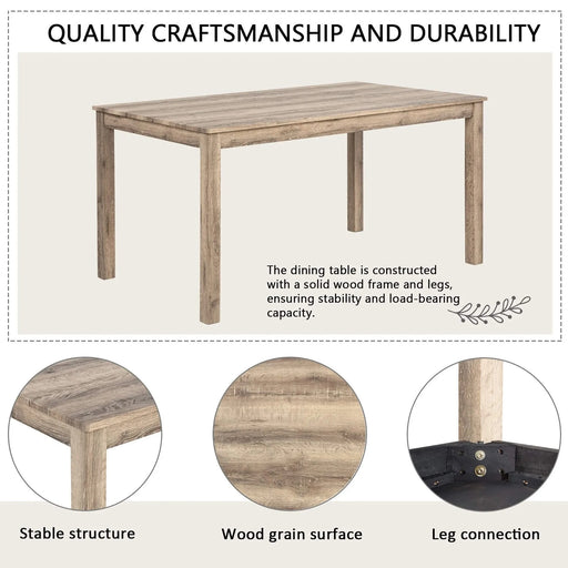 Modern 6-Piece Dining Table Set with 4 Upholstered Chairs and Bench for Kitchen or Dining Room – Brown Default -DTYStore