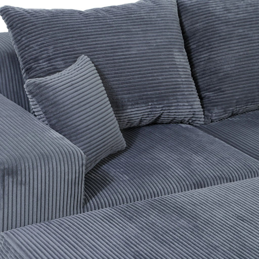 Modern 6-Piece Modular U-Shaped Sectional Sofa in Gray with Chaise Lounge and Soft Corduroy Upholstery Default -DTYStore