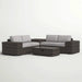 Modern 8-Piece Patio Rattan Sectional Set with Cushions in Brown and Gray, HDPE Wicker, Fully Assembled Default -DTYStore