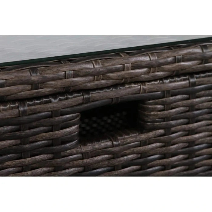 Modern 8-Piece Patio Rattan Sectional Set with Cushions in Brown and Gray, HDPE Wicker, Fully Assembled Default -DTYStore