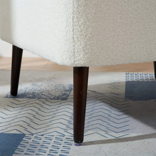 Modern Accent Chair,Teddy Fabric Living Room Chairs Comfy Reading Chair,Mid Century Accent Chair, Lounge Arm Chairs Armchair for Living Room Bedroom (White) Default -DTYStore