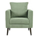 Modern Accent Chair, Upholstered Armchair for Living Room ,Mid Century Fabric Lounge Chair w/ Pillow, Comfortable Reading Chair with Wood Legs for Living Room, Bedroom,Reception Room (Light Green) Default -DTYStore