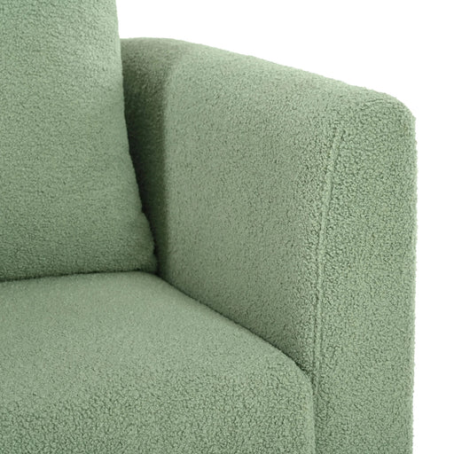 Modern Accent Chair, Upholstered Armchair for Living Room ,Mid Century Fabric Lounge Chair w/ Pillow, Comfortable Reading Chair with Wood Legs for Living Room, Bedroom,Reception Room (Light Green) Default -DTYStore