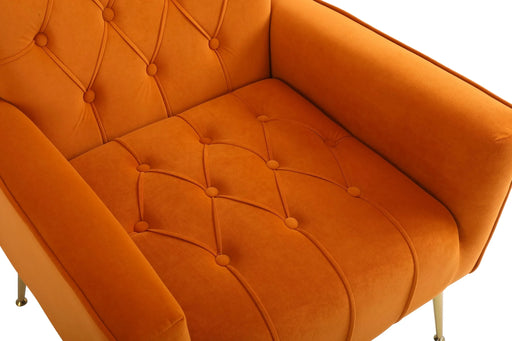 Modern Accent Chair with Ottoman, Comfy Armchair for Living Room, Bedroom, Apartment, Office (Orange) Default -DTYStore