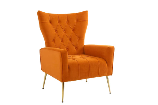Modern Accent Chair with Ottoman, Comfy Armchair for Living Room, Bedroom, Apartment, Office (Orange) Default -DTYStore