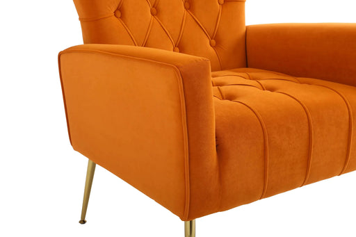 Modern Accent Chair with Ottoman, Comfy Armchair for Living Room, Bedroom, Apartment, Office (Orange) Default -DTYStore