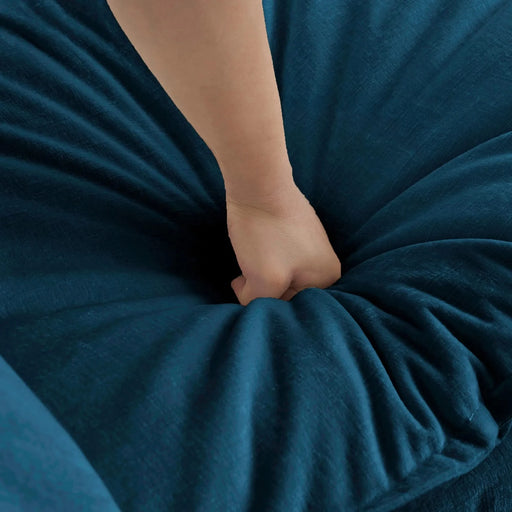 Modern Accent Chair with Ottoman, Living Room Club Chair Chenille Upholstered Armchair , Reading Chair for Bedroom, Blue Chenille Default -DTYStore