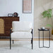 Modern Accent Chair with Plush Cushions, Metal Frame, Wooden Armrest - Cozy Seating for Living Room, Bedroom, Office-DTYStore