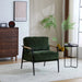 Modern Accent Chair with Plush Cushions, Metal Frame, Wooden Armrest - Cozy Seating for Living Room, Bedroom, Office-DTYStore