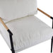 Modern Accent Chair with Plush Cushions, Metal Frame, Wooden Armrest - Cozy Seating for Living Room, Bedroom, Office-DTYStore