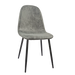 Modern Accent Dining Chairs Set of 4, Suede Upholstered Seat, Spoon Shape, Black Metal Legs, Grey Default -DTYStore