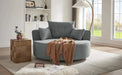 Modern Accent Swivel Barrel Chair with Removable Pillows, Grey Chenille, 56.3x56.3x35.5 in Default -DTYStore