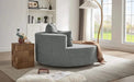 Modern Accent Swivel Barrel Chair with Removable Pillows, Grey Chenille, 56.3x56.3x35.5 in Default -DTYStore