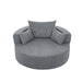 Modern Accent Swivel Barrel Chair with Removable Pillows, Grey Chenille, 56.3x56.3x35.5 in Default -DTYStore