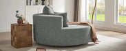 Modern Accent Swivel Barrel Chair with Removable Pillows, Grey Chenille, 56.3x56.3x35.5 in Default -DTYStore