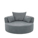 Modern Accent Swivel Barrel Chair with Removable Pillows, Grey Chenille, 56.3x56.3x35.5 in Default -DTYStore
