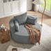 Modern Accent Swivel Barrel Chair with Removable Pillows, Grey Chenille, 56.3x56.3x35.5 in Default -DTYStore