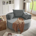 Modern Accent Swivel Barrel Chair with Removable Pillows, Grey Chenille, 56.3x56.3x35.5 in Default -DTYStore