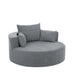 Modern Accent Swivel Barrel Chair with Removable Pillows, Grey Chenille, 56.3x56.3x35.5 in Default -DTYStore