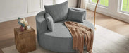Modern Accent Swivel Barrel Chair with Removable Pillows, Grey Chenille, 56.3x56.3x35.5 in Default -DTYStore