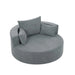 Modern Accent Swivel Barrel Chair with Removable Pillows, Grey Chenille, 56.3x56.3x35.5 in Default -DTYStore