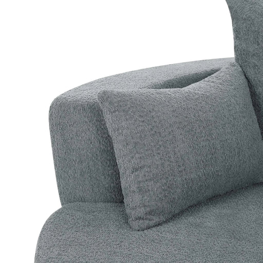 Modern Accent Swivel Barrel Chair with Removable Pillows, Grey Chenille, 56.3x56.3x35.5 in Default -DTYStore