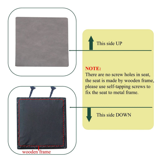 Modern Armless Metal Legs Kitchen Island Stools with Back Gray PU Upholstered Chairs 2-Piece Set Default -DTYStore