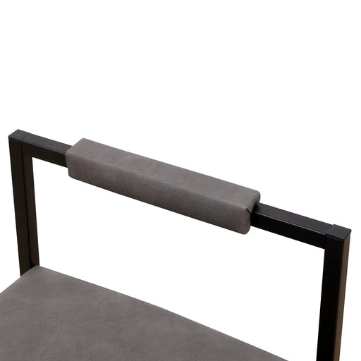 Modern Armless Metal Legs Kitchen Island Stools with Back Gray PU Upholstered Chairs 2-Piece Set Default -DTYStore