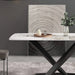 Modern Artificial Stone Dining Table with Black Metal Legs - Marble White, 70.87' - Seats 6-8 Default -DTYStore