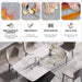 Modern Artificial Stone Dining Table with Black Metal Legs - Marble White, 70.87' - Seats 6-8 Default -DTYStore