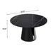 Modern Artificial Stone Round Dining Table with Black Carbon Steel Base Accommodates 6 People Default -DTYStore