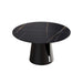 Modern Artificial Stone Round Dining Table with Black Carbon Steel Base Accommodates 6 People Default -DTYStore