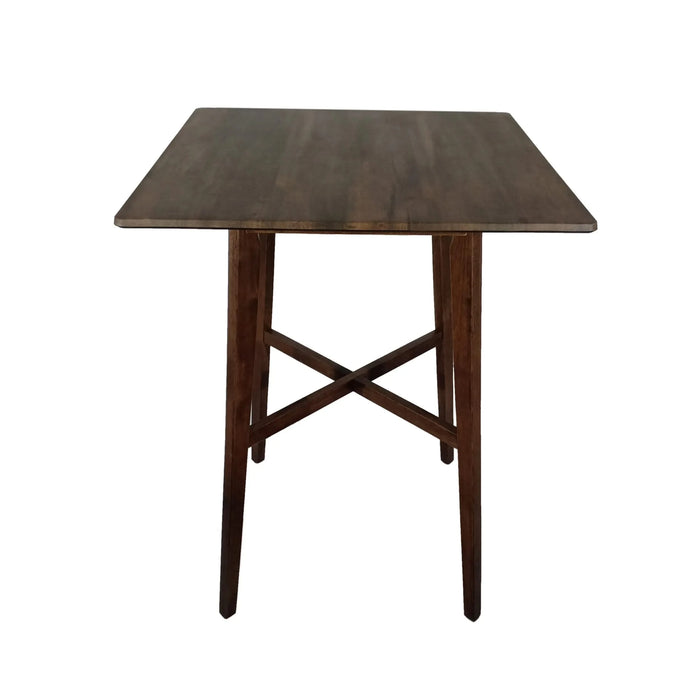 Modern Bar Height 42' Dining Table, Rubberwood Legs and Laminate Table Top, Walnut Finish, Black Default -DTYStore
