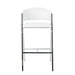 Modern Bar Stools Set of 2 with Low Back and Arms in Ivory PU Upholstery and Durable Metal Frame Default -DTYStore