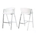 Modern Bar Stools Set of 2 with Low Back and Arms in Ivory PU Upholstery and Durable Metal Frame Default -DTYStore